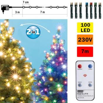  LED Karácsonyi lánc távirányítóval LED/230V IP44  kép