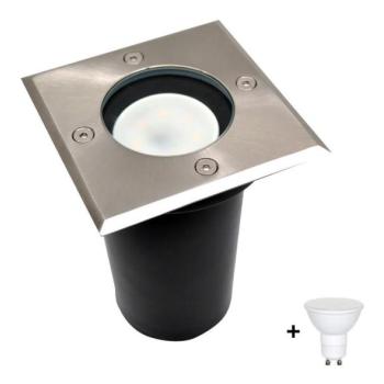  LED kültéri bejárati lámpa 1xGU10/6W/230V IP44 matt króm  kép