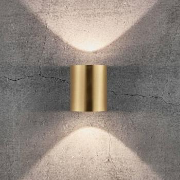 LED kültéri fali lámpa Canto 2, 10 cm, sárgaréz kép