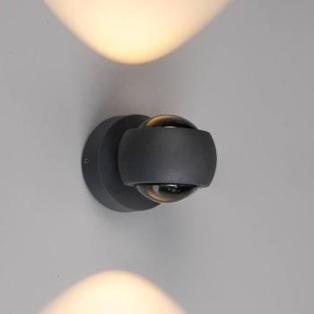 LED kültéri fali lámpa, grafit, felfelé & lefelé, CCT, dimmelhető, alumínium kép