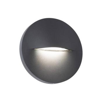 LED kültéri fali lámpa Vita, sötétszürke, Ø 14 cm kép