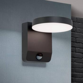 LED kültéri falilámpa Hendryk érzékelővel, fekete kép