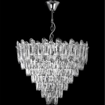  LED láncos csillár 11xE27/60W/230V + 7xLED/6W, átm. 60 cm, fényes króm  kép