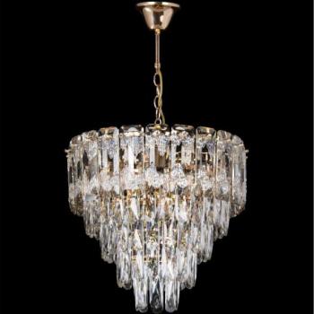  LED láncos csillár 7xE27/60W/230V + 4xLED/6W, átmérő 40 cm, aranyszínű  kép
