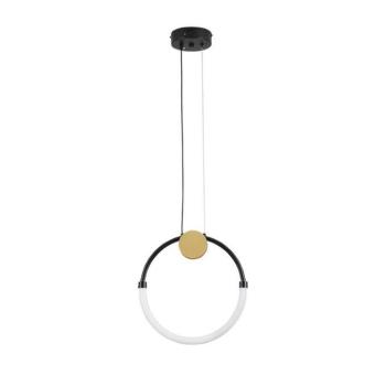 LED lógó lámpa Briana, Ø 30 cm, fekete/arany színű, fém kép