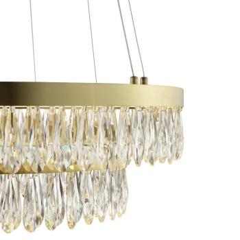 LED lógó lámpa Celestia, Ø 60 cm, sárgaréz színű, kristály kép
