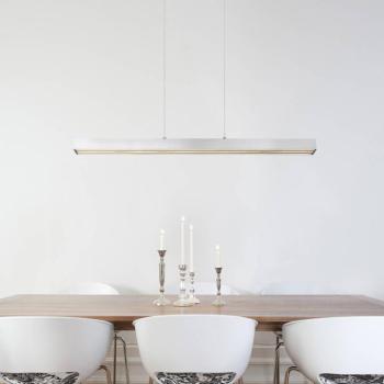 LED lógó lámpa Ethan, alumínium színű, fém, 150 cm, kihúzható kép