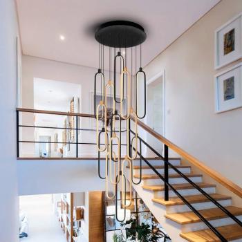 LED lógó világítás Colette, 14-light, fekete/rózsaarany, kerek kép