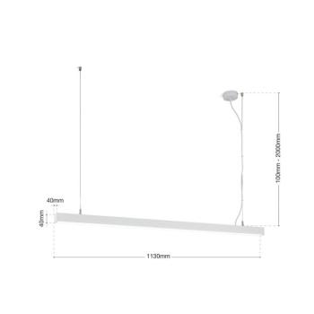 LED mennyezeti lámpa Bounce, fehér, hossza 113 cm, CCT, alumínium kép