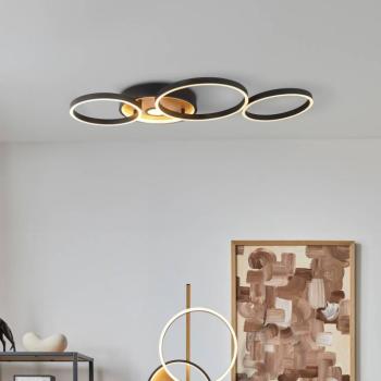 LED mennyezeti lámpa Curio Flush, fa megjelenés kép