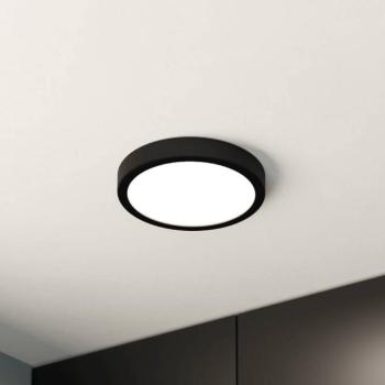 LED mennyezeti lámpa Fueva 5 IP44 3000K fekete Ø21cm kép