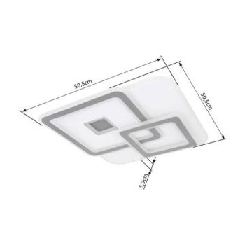 LED mennyezeti lámpa Kique, applikációval vezérelhető, fehér, hossza 50 cm, CCT kép