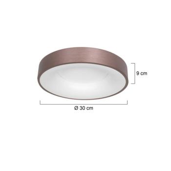 LED mennyezeti lámpa Ringlede 2,700 K Ø 30 cm bronz színben kép