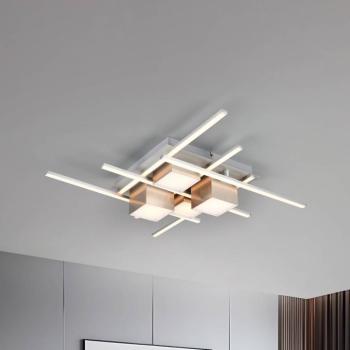 LED mennyezeti lámpa Roger, kávé, fém, CCT, távirányító kép