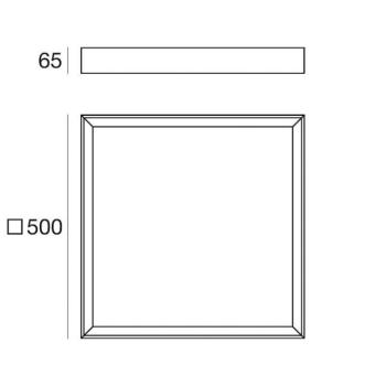 LED mennyezeti lámpa Tara Q, 50 x 50 cm, fekete, 3000 K, alumínium kép