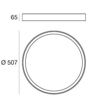 LED mennyezeti lámpa Tara R, Ø 50,7 cm, fekete, alumínium, 3000 K kép