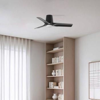 LED mennyezeti ventilátor Hey, fekete, DC, csendes, Ø 90 cm, CCT kép