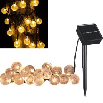  LED napelemes dekorációs lánc BUBBLE GLASS 20 LED, 8 funkció, 4,85 m, 600 mAh, I  kép