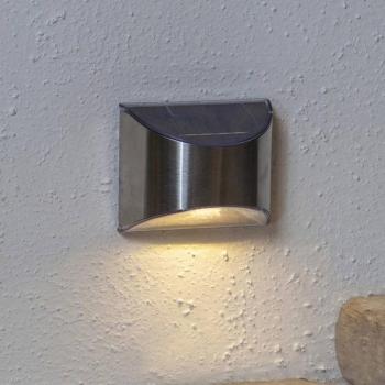 LED napelemes fali lámpa Wally, ezüst, 2 db-os kép