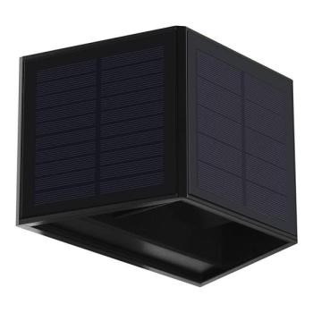  LED Napelemes fali lámpa WINGS LED/2W/1300 mAh 3,7V 6000K IP54 fekete  kép