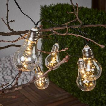 LED napelemes fénylánc Glow, világos, meleg fehér, 190 cm hosszú kép