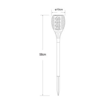 LED napelemes földi tüskés lámpa 33077 Fáklya, fekete, műanyag kép
