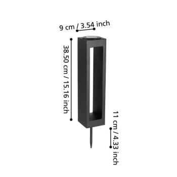 LED napelemes földi tüskés lámpa 48934, fekete kép