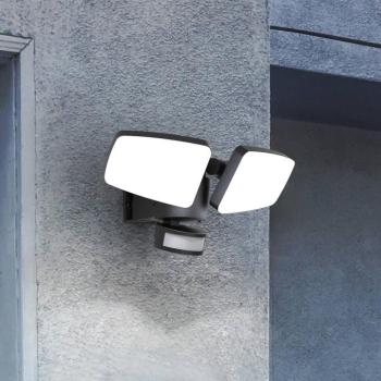 LED napelemes kültéri fali lámpa Duplex, 2-lámpás, sarokbeépítéssel kép