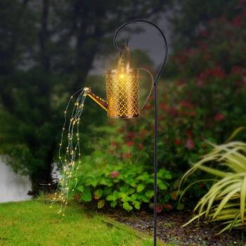 LED napelemes lámpa 336523, arany, öntözőkanna, földi tüske, fém kép