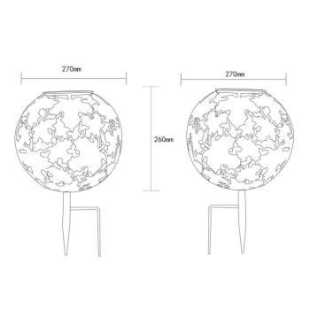 LED napelemes lámpa 36749S földgömb Ø 27 cm, ezüst, földi tüske kép