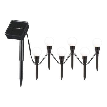  LED Napelemes lámpa KULKI 6xLED/1,2V 600 mAh 4,3 m IP44 fekete/fehér  kép