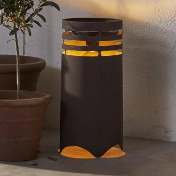 LED napelemes lámpa Marron, magasság 40 cm, barna, fém, USB-C kép