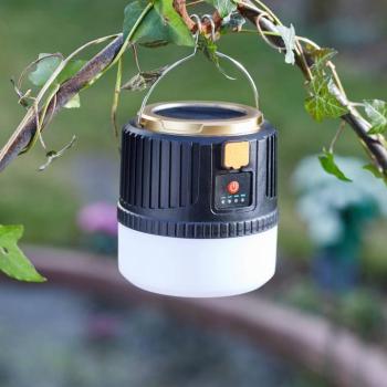 LED napelemes lámpa Multi 300L univerzális távirányítóval USB IP44 kép