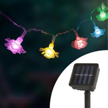  LED Napelemes lánc érzékelővel 20xLED 2,3m IP44 többszínű  kép