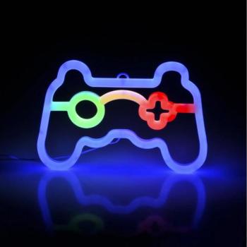  LED Neon fali dekoráció GAME LED/3W/3xAA USB kék  kép