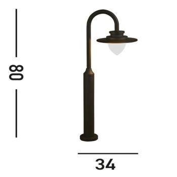 LED ösvény világítás Texas, IP54, grafit színű, magasság 80 cm kép