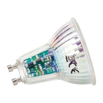 LED reflektor GU10 MR16 5W 38° 3000K átlátszó dim. kép