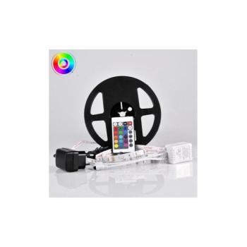 LED RGB állítható fényerőjű szalag 5m LED/18W/12V IP20 + távirányító  kép