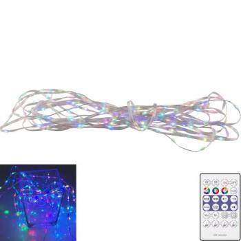 LED RGB karácsonyi lánc LED/10W/5V 10 m USB + távirányítás  kép