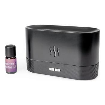  LED RGB ultrahangos aroma diffúzor és párásító, 180 ml, fekete, világítással  kép