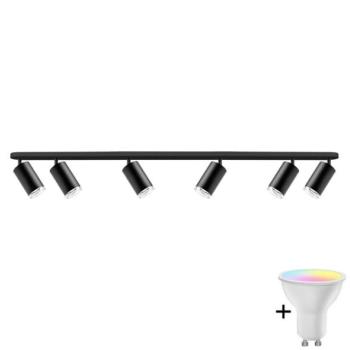  LED RGBW dimmelhető fürdőszobai beépíthető spotlámpa TURYN 6xGU10/6,5W/230V IP44 fekete  kép