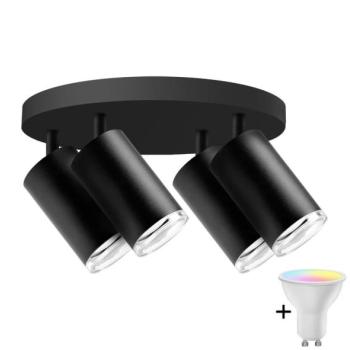  LED RGBW Dimmelhető fürdőszobai spotlámpa TURYN 4xGU10/6,5W/230V IP44 fekete  kép