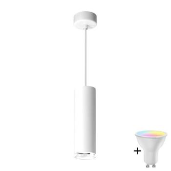  LED RGBW dimmelhető, kábellel függeszthető fürdőszobai lámpa TURYN 1xGU10/6,5W/230V IP44 fehér  kép