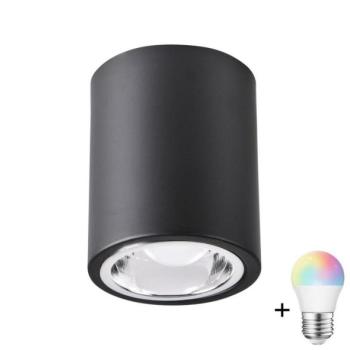  LED RGBW Dimmelhető spotlámpa JUPITER 1xE27/6,5W/230V átmérő 9,8 cm fekete  kép