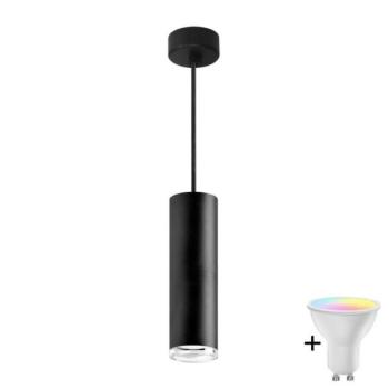  LED RGBW dimmelhető zsinóros fürdőszobai lámpa TURYN 1xGU10/6,5W/230V IP44 fekete  kép