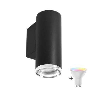  LED RGBW Fényerőszabályozható fürdőszobai fali lámpa TURYN 1xGU10/6,5W/230V IP44 fekete  kép