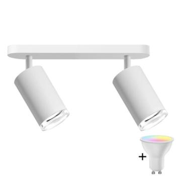  LED RGBW fényerőszabályozható fürdőszobai spotlámpa TURYN 2xGU10/6,5W/230V IP44 fehér  kép