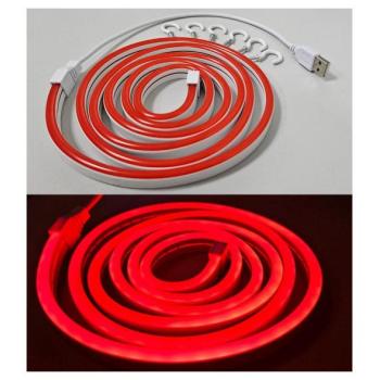  LED Rugalmas Szalag NEON LED/5V USB 1,8 m piros  kép