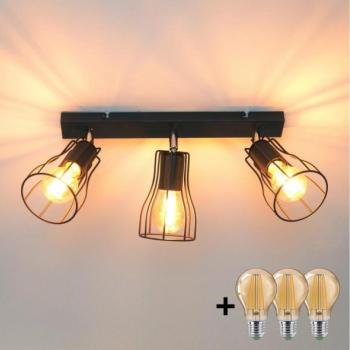  LED Spotlámpa TUBE II 3xE27/15W/230V fekete  kép