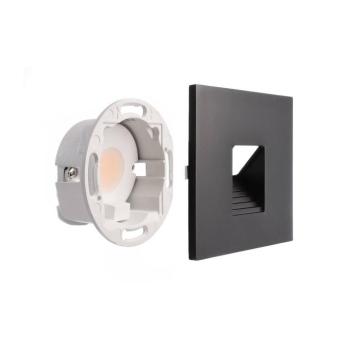 LED süllyesztett fali lámpa SET Alwaid fekete 8 x 8 cm szint 2,700K kép